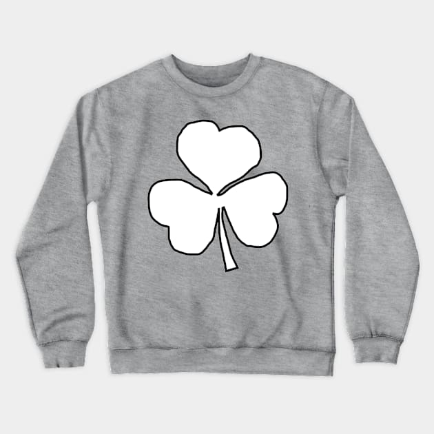 St Patricks Day Shamrock White Crewneck Sweatshirt by ellenhenryart